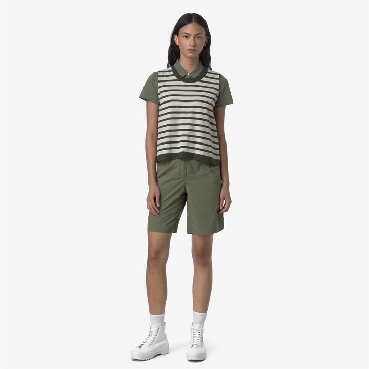 ALLEN PEACH COTTON LIKE - Shorts - Sport  Shorts - WOMAN - GREEN LICHEN