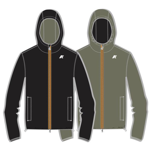 JAKE PLUS.2 REVERSIBLE - Jackets - Short - MAN - BLACK PURE-GREEN LICHEN