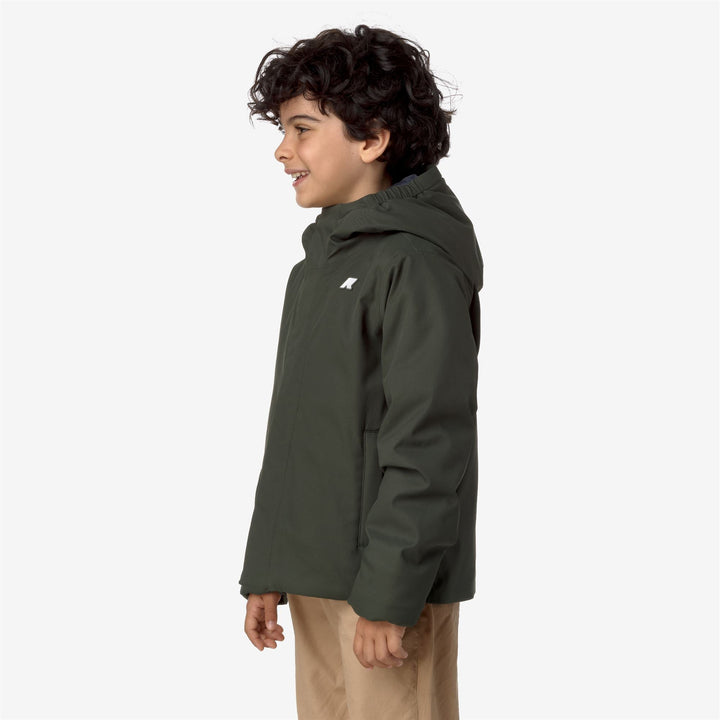 P. JACKO TWILL MARMOTTA - Jackets - Short - BOY - GREEN B-BLUE A