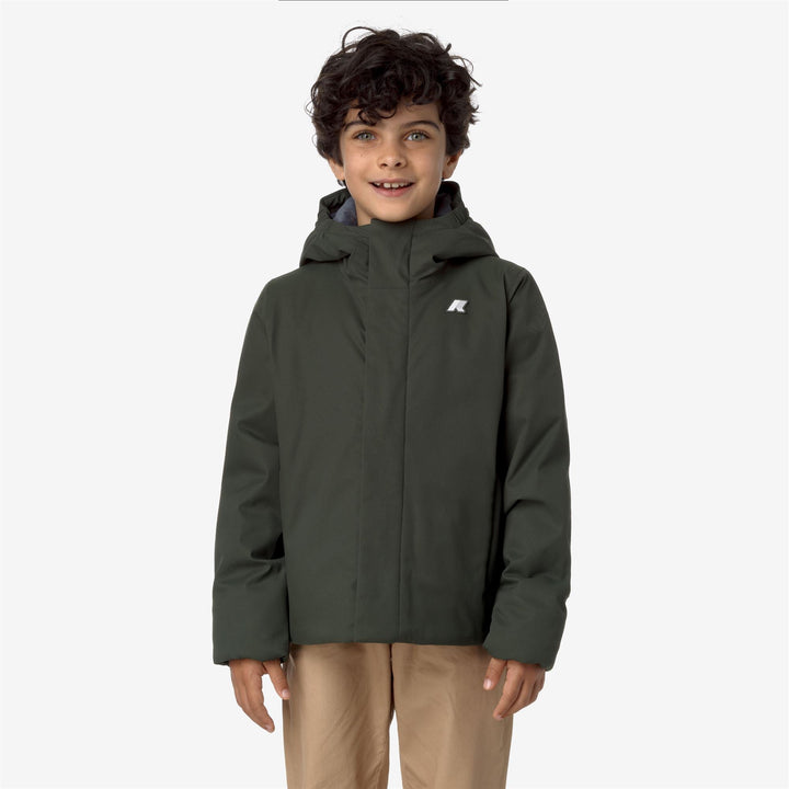 P. JACKO TWILL MARMOTTA - Jackets - Short - BOY - GREEN B-BLUE A