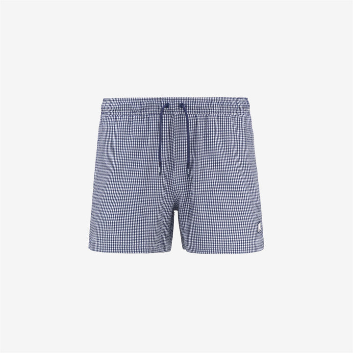 HAZEL CHECK BEACH - Bathing Suits - Swimming Trunks - MAN - WHITE-BLUE DEEP COBALT