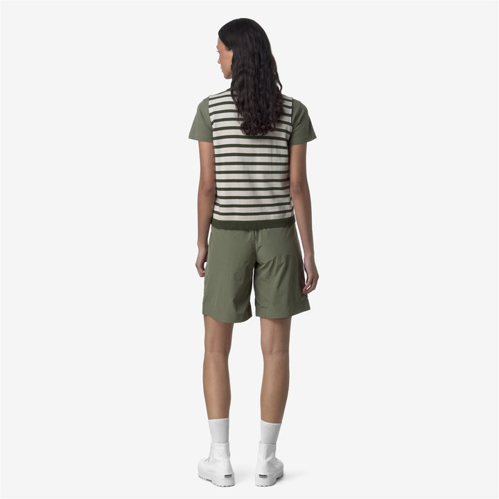 ALLEN PEACH COTTON LIKE - Shorts - Sport  Shorts - WOMAN - GREEN LICHEN