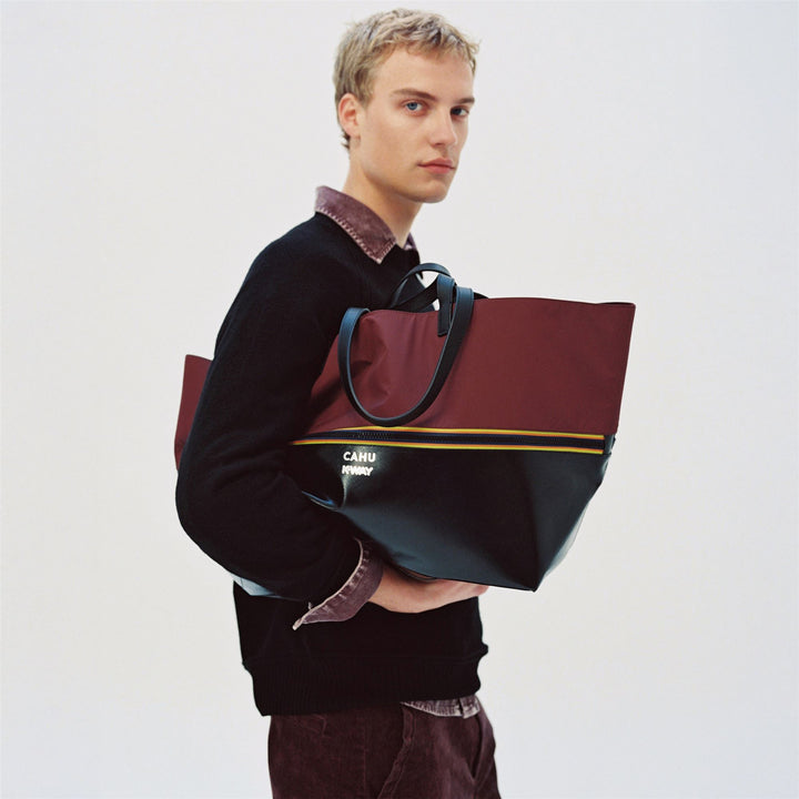 PRATIQUE MEDIUM - Bags - TOTE BAG - UNISEX - Black-Red Dk Amaranto