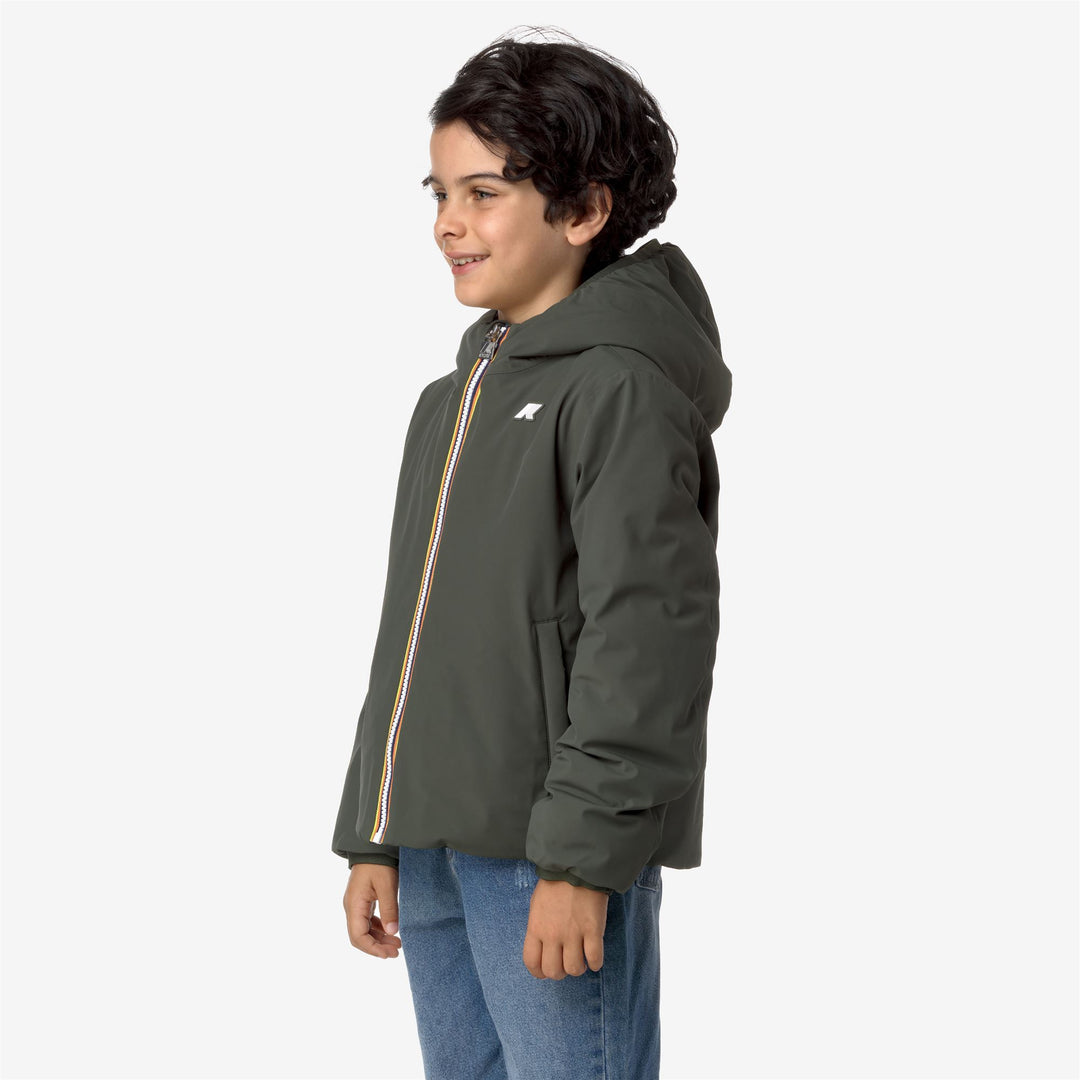 P. JACK ST WARM REVERSIBLE - Jackets - Short - BOY - GREEN BLACKISH-BLACK PURE
