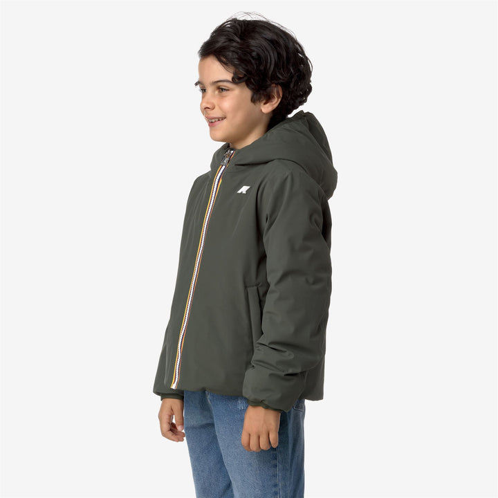 P. JACK ST WARM REVERSIBLE - Jackets - Short - BOY - GREEN BLACKISH-BLACK PURE