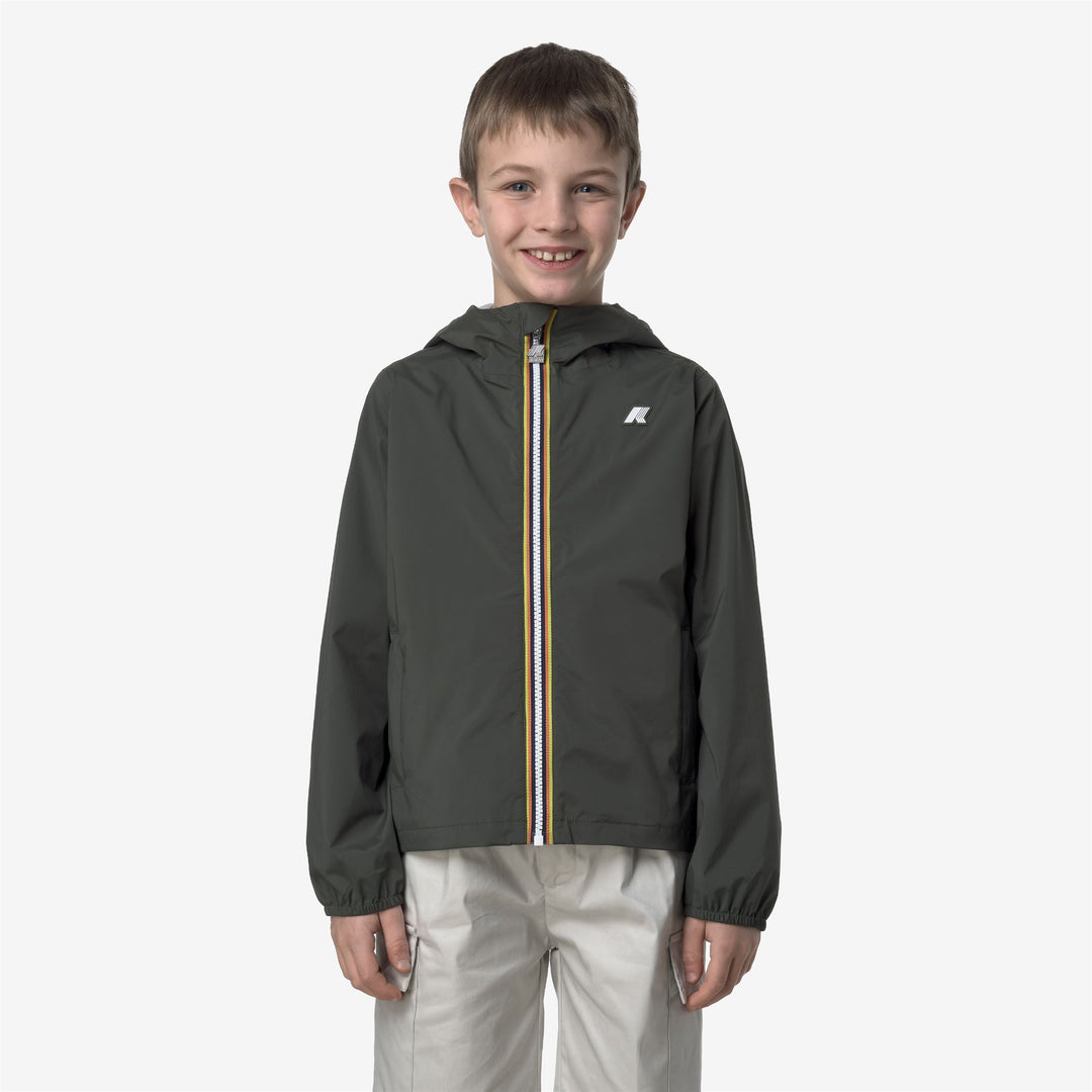P. JACK STRETCH NYLON JERSEY - Jackets - Short - BOY - GREEN BLACKISH