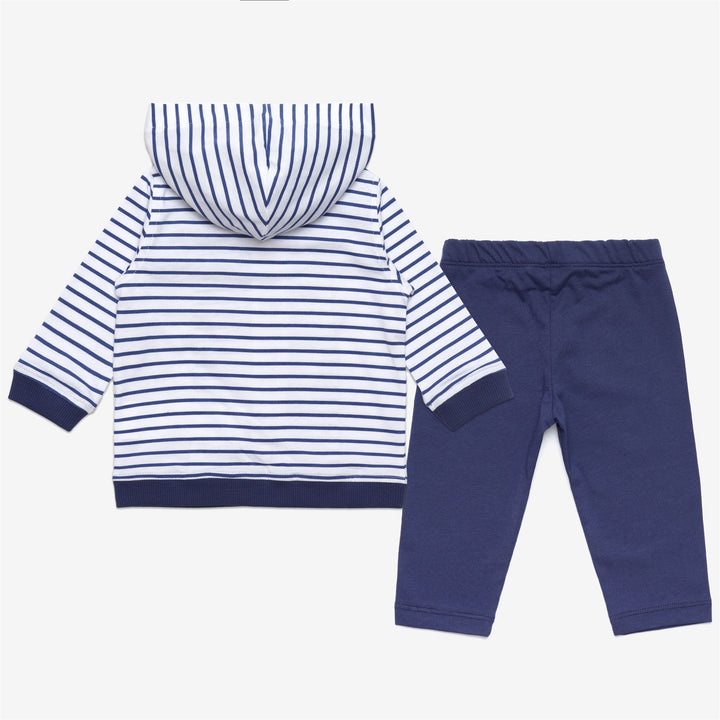 E. ANTHONY SET STRIPES JERSEY - Sets - Pants  / Sweater - KID UNISEX - WHITE-BLUE DEEP COBALT