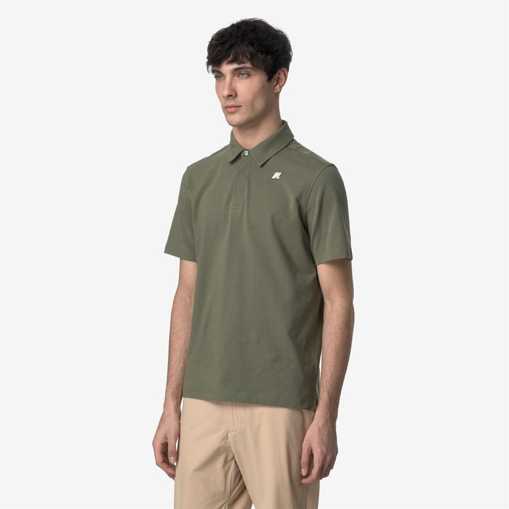 VINCELLE LIGHT STRETCH JERSEY - Polo Shirts - Polo - MAN - GREEN LICHEN