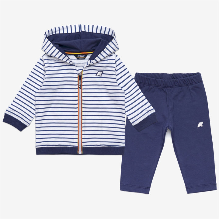 E. ANTHONY SET STRIPES JERSEY - Sets - Pants  / Sweater - KID UNISEX - WHITE-BLUE DEEP COBALT