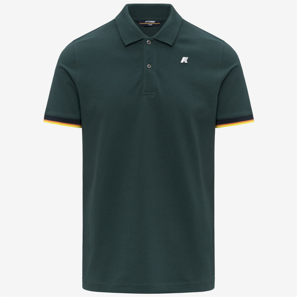 Polo Shirts_Man_VINCENT SLIM PIQUE_Polo_Green Dk Jungle - Commercial 1