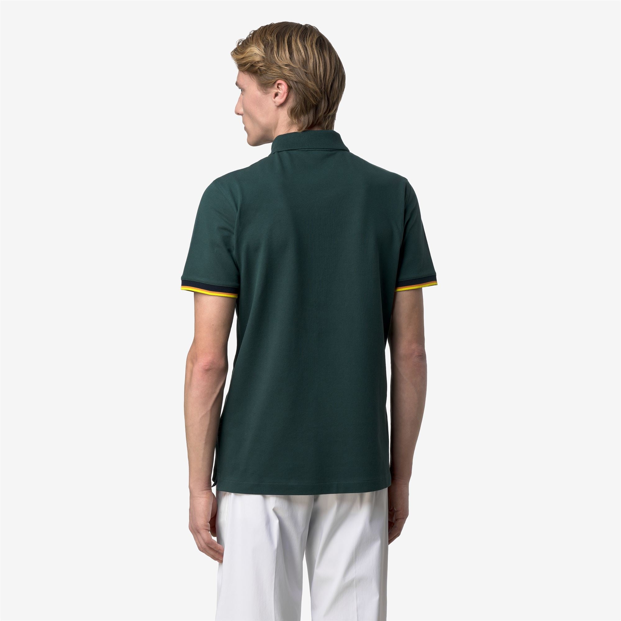 Polo Shirts_Man_VINCENT SLIM PIQUE_Polo_Green Dk Jungle - Commercial 6