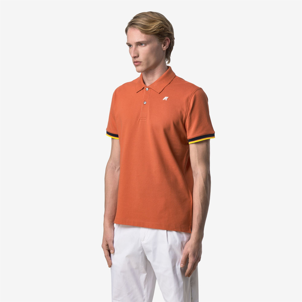 Polo Shirts_Man_VINCENT SLIM PIQUE_Polo_Orange Brownish - Commercial 5