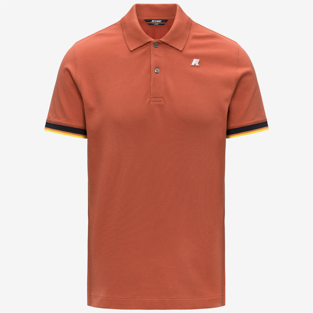 Polo Shirts_Man_VINCENT SLIM PIQUE_Polo_Orange Brownish - Commercial 1