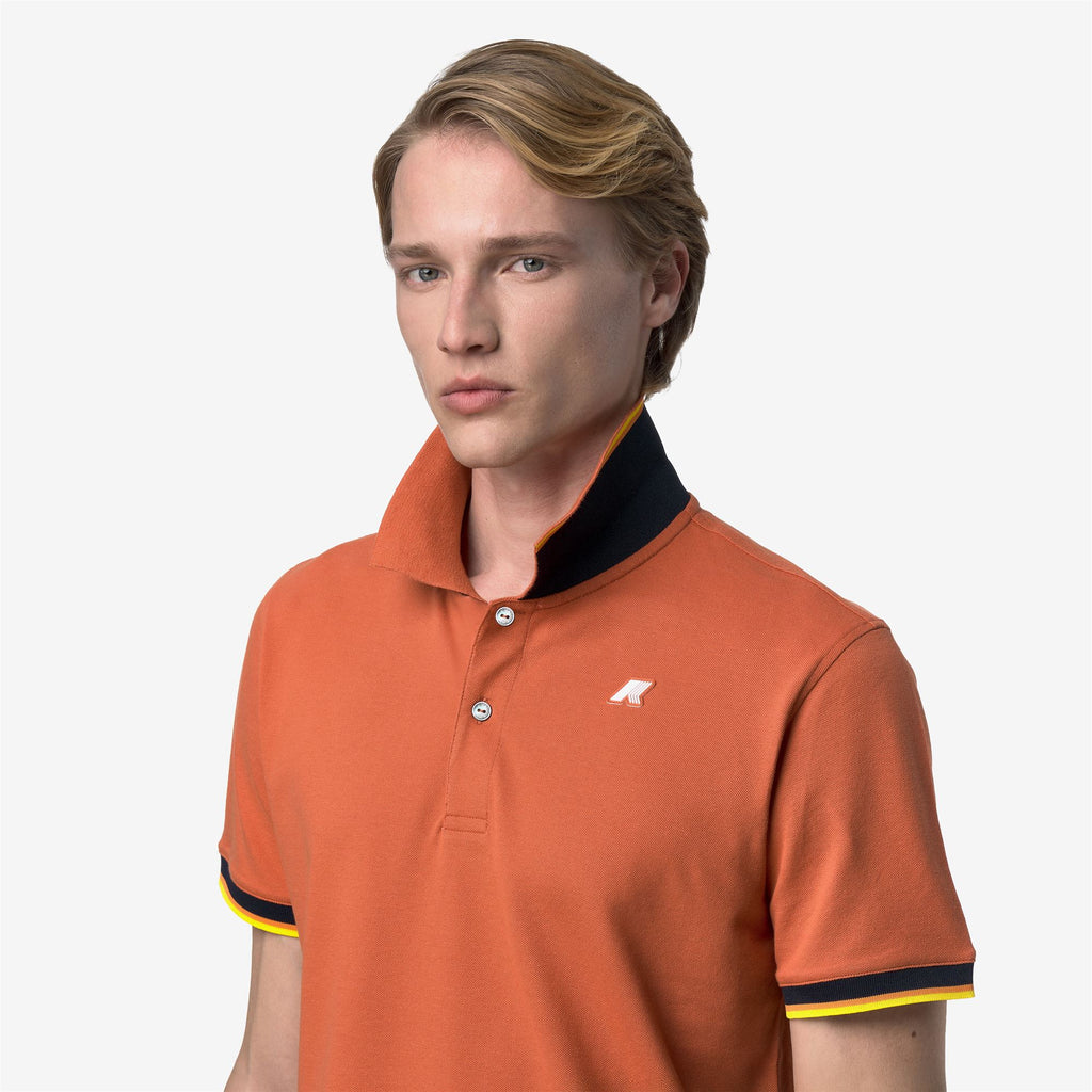 Polo Shirts_Man_VINCENT SLIM PIQUE_Polo_Orange Brownish - Commercial 7
