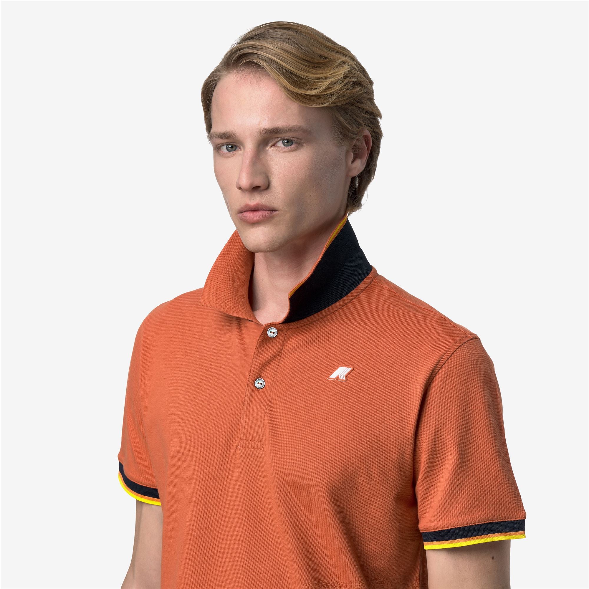 Polo Shirts_Man_VINCENT SLIM PIQUE_Polo_Orange Brownish - Commercial 7
