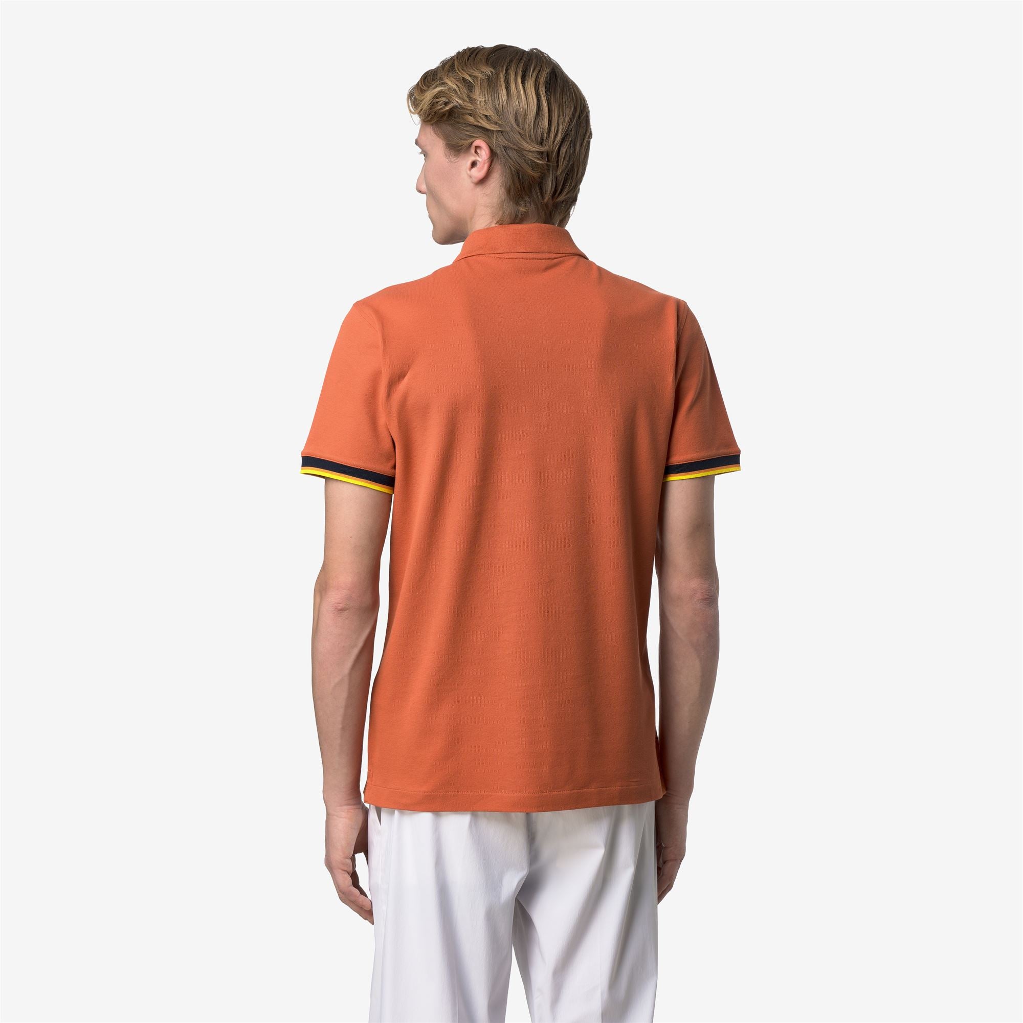 Polo Shirts_Man_VINCENT SLIM PIQUE_Polo_Orange Brownish - Commercial 6