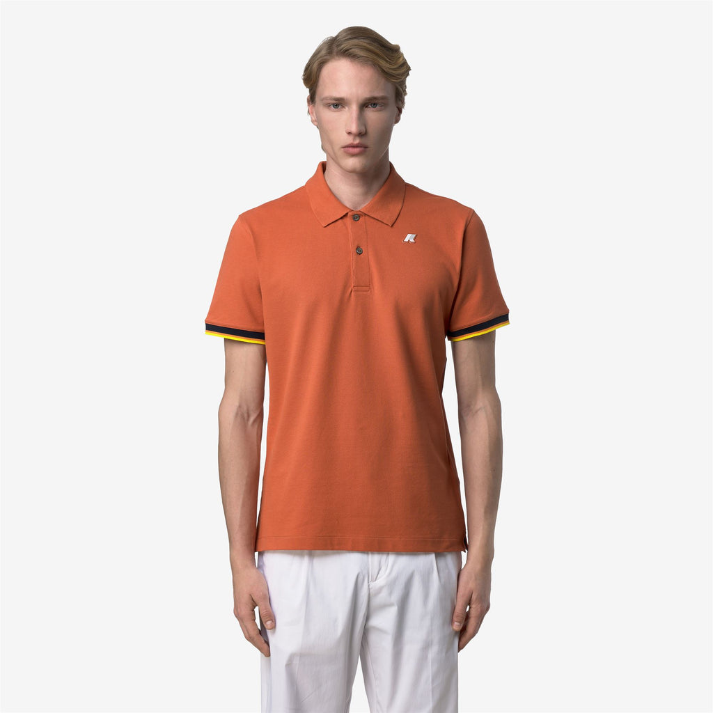 Polo Shirts_Man_VINCENT SLIM PIQUE_Polo_Orange Brownish - Commercial 4