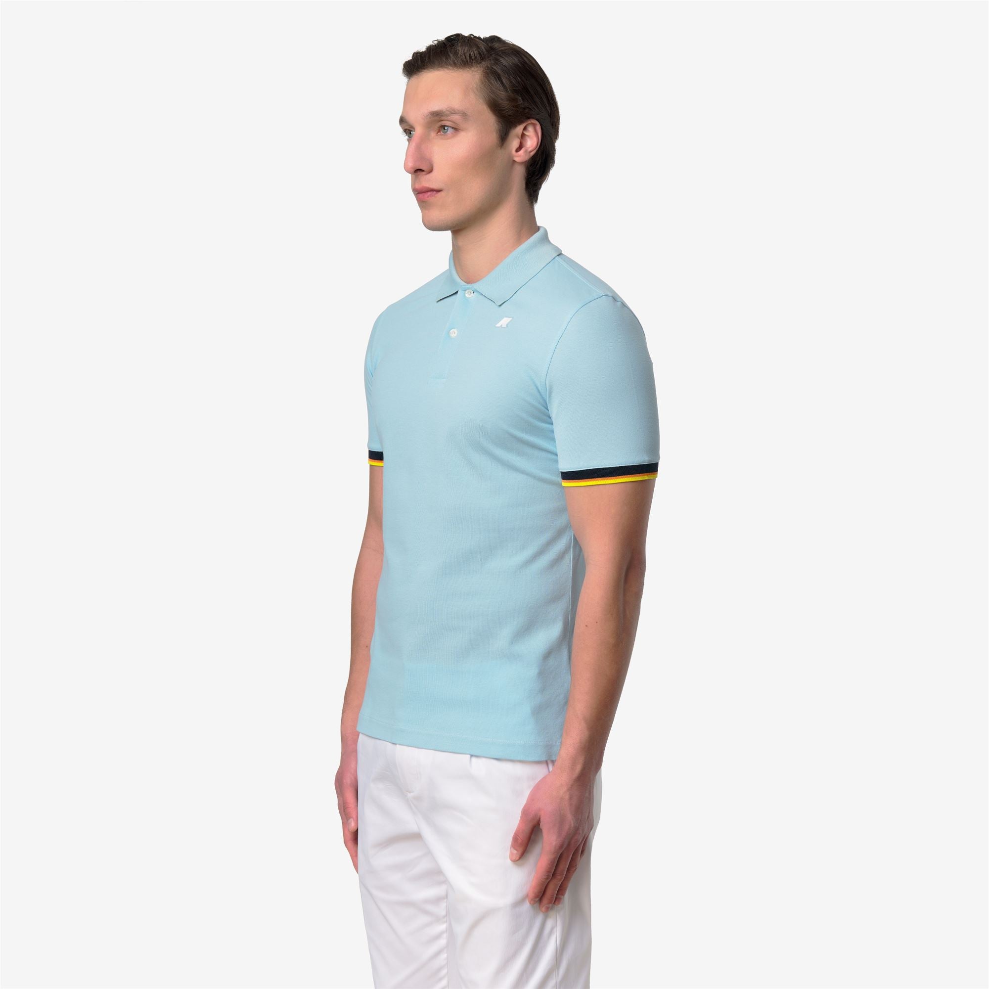 Polo Shirts_Man_VINCENT SLIM PIQUE_Polo_Blue Dream - Commercial 5