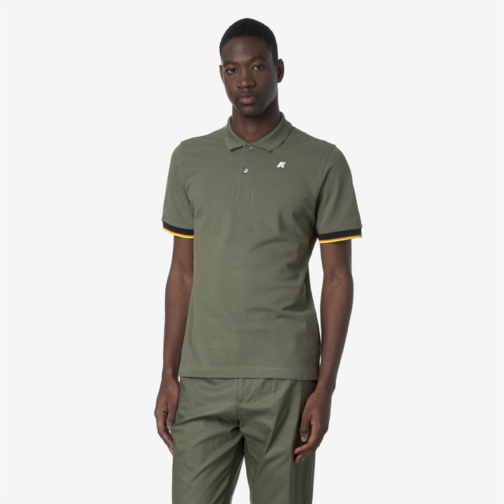VINCENT PIQUE - Polo Shirts - Polo - MAN - GREEN LICHEN
