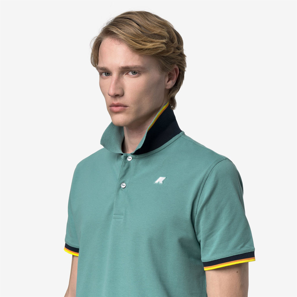 Polo Shirts_Man_VINCENT SLIM PIQUE_Polo_Green Mine - Commercial 7