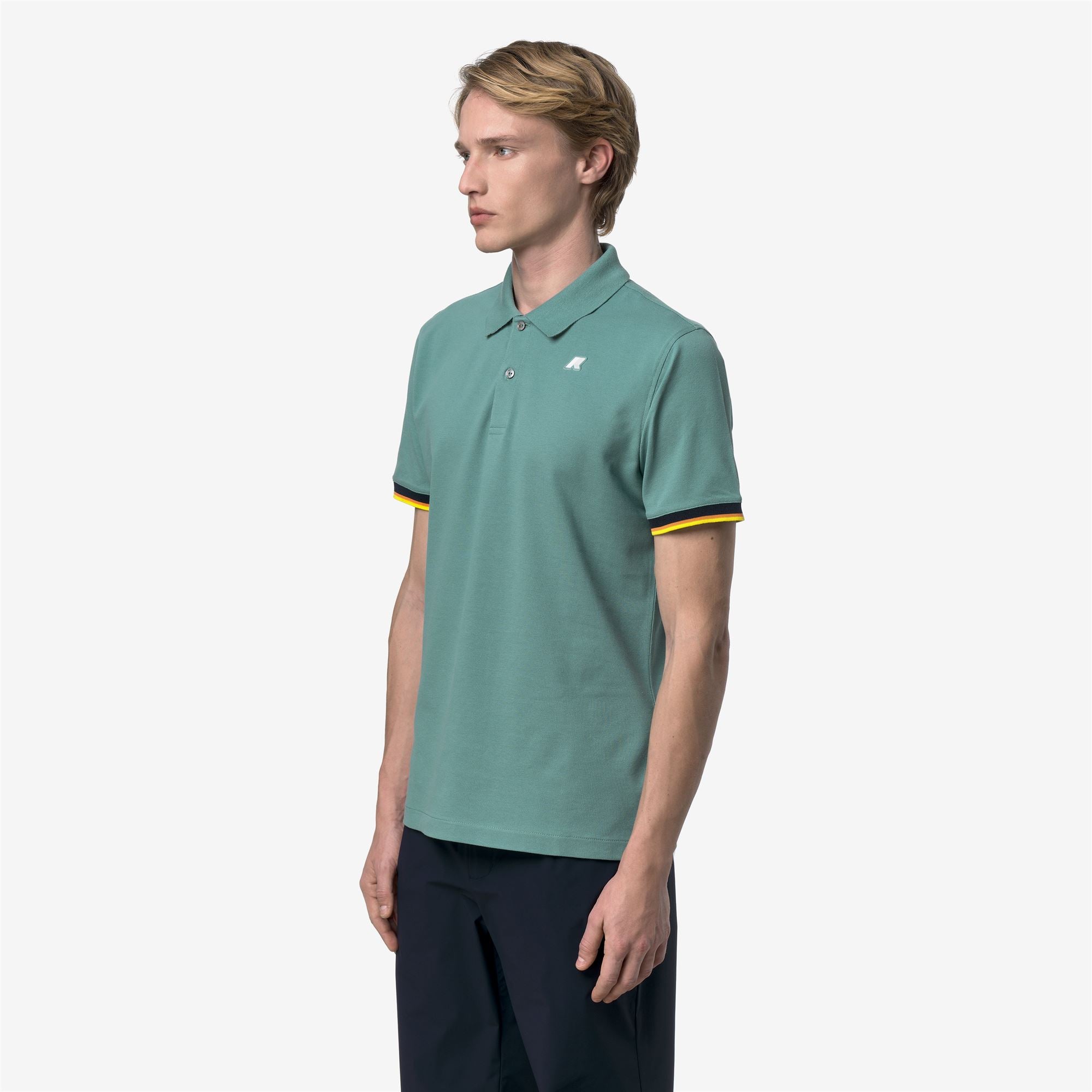 Polo Shirts_Man_VINCENT SLIM PIQUE_Polo_Green Mine - Commercial 5