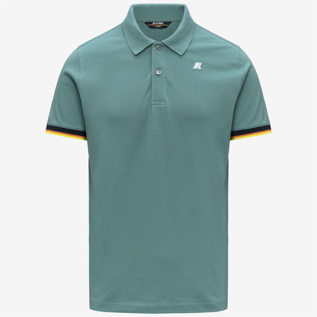 Polo Shirts_Man_VINCENT SLIM PIQUE_Polo_Green Mine - Commercial 1