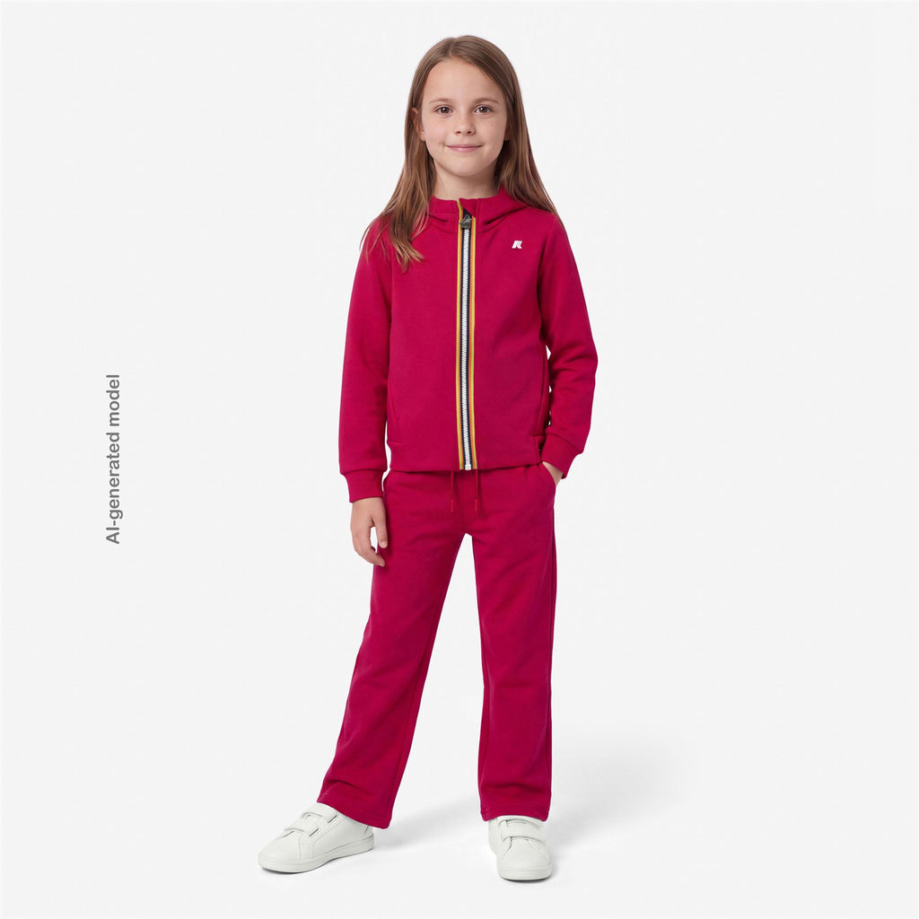 Fleece_GIRL_P. DEVA LIGHT SPACER_Hoodie Full Zip_Red Cerise - Commercial 7