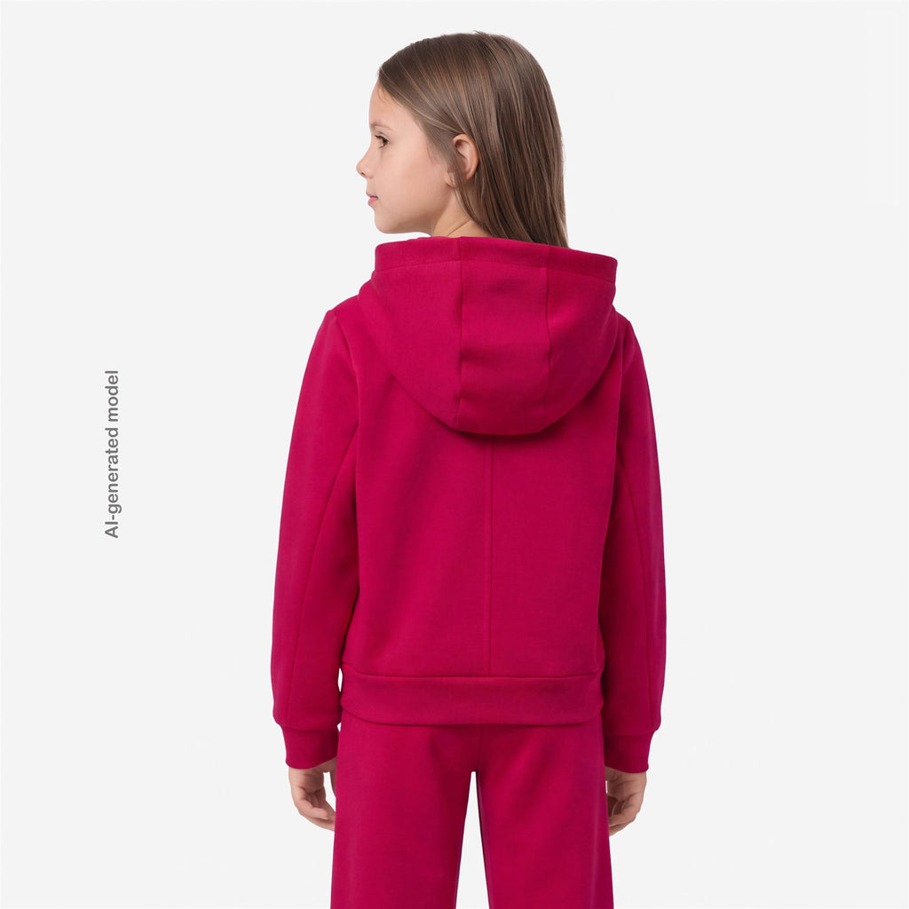 Fleece_GIRL_P. DEVA LIGHT SPACER_Hoodie Full Zip_Red Cerise - Commercial 6