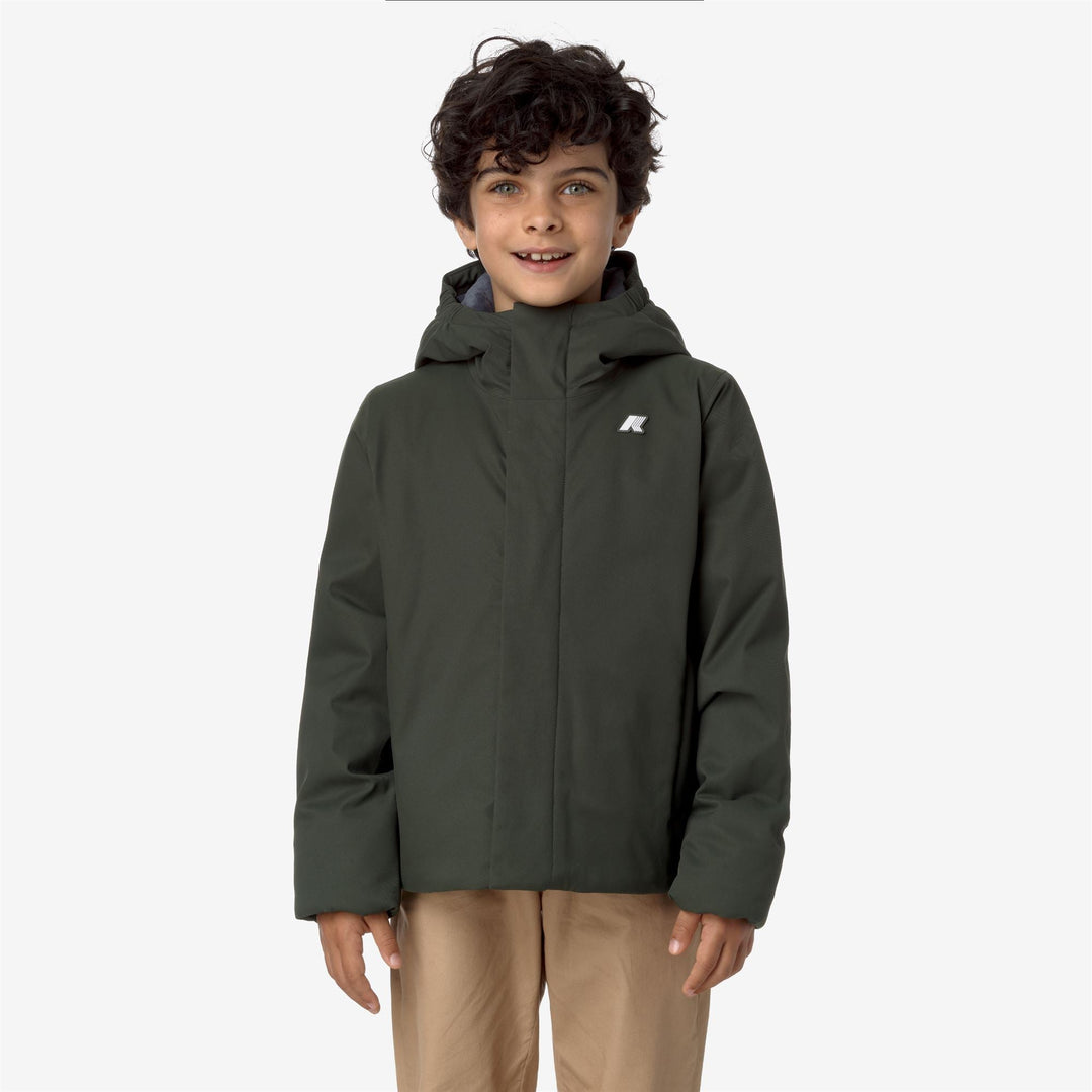 P. JACKO TWILL MARMOTTA - Jackets - Short - BOY - GREEN B-BLUE A