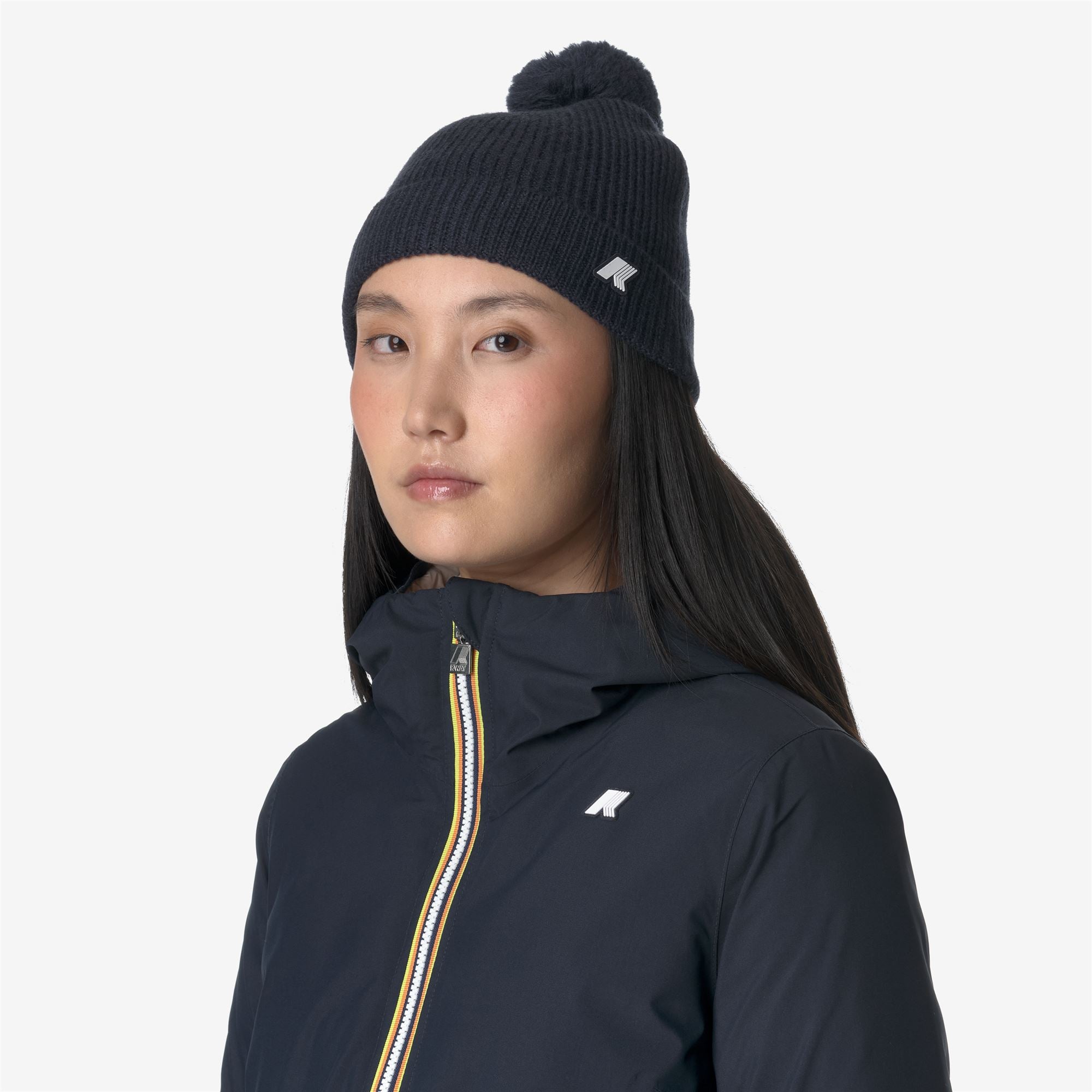 Headwear_UNISEX_VINCIENNE CARDIGAN STITCH WOOL_Hat_Blue Depth Melange - Commercial 4