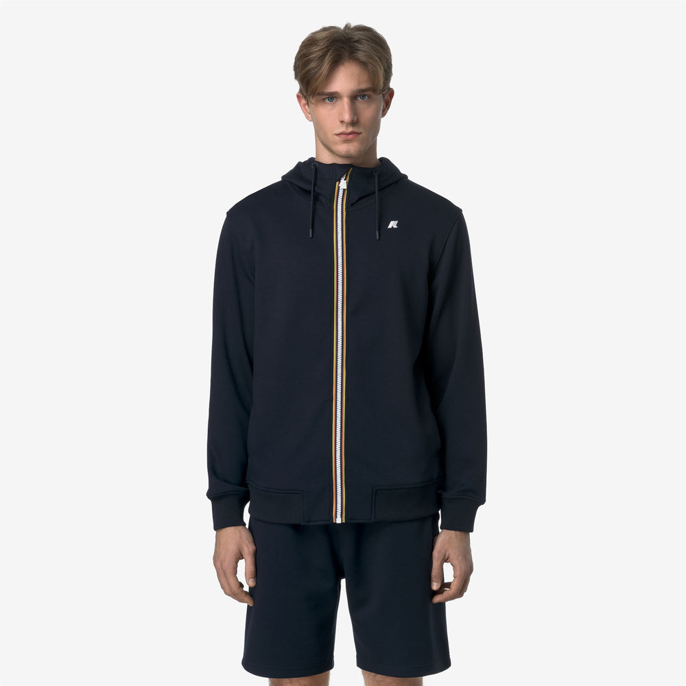 Fleece_MAN_RAINER LIGHT SPACER_Jacket_Blue Depth - DressedBack