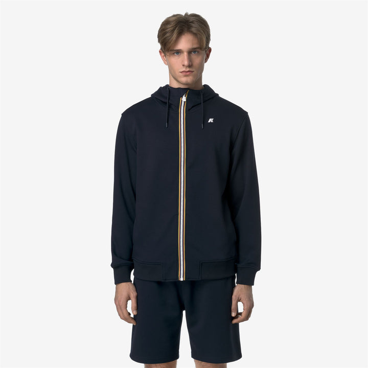 Fleece_MAN_RAINER LIGHT SPACER_Jacket_Blue Depth - DressedBack