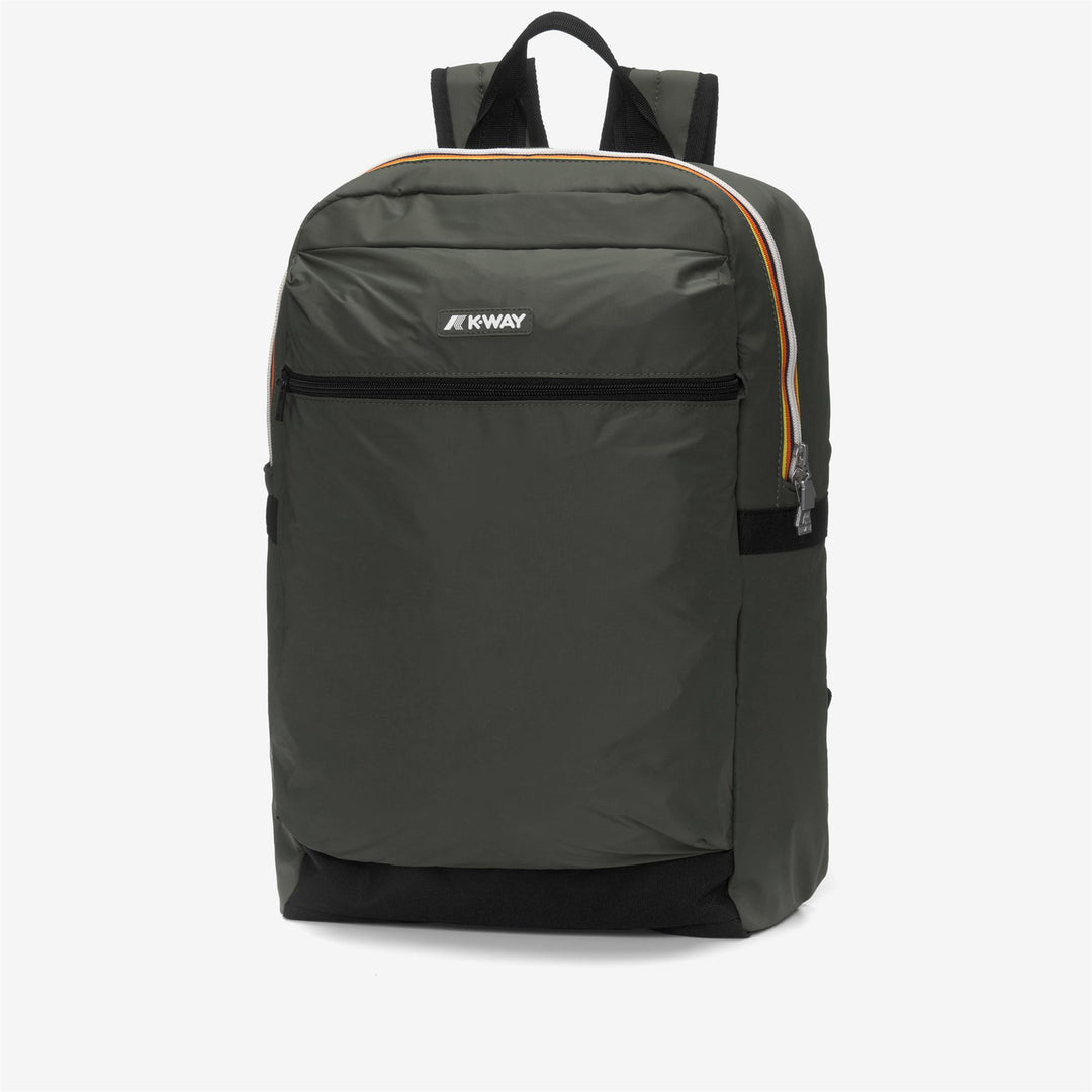 Bags_UNISEX_LAON_Backpack_GREEN BLACKISH - DressedFront