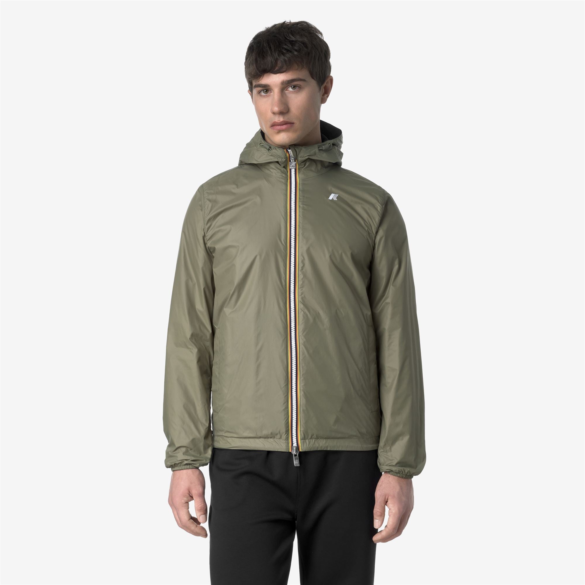 Jackets_MAN_JAKE PLUS.2 DOUBLE_Short_Black Pure - Green Lichen - Commercial 7