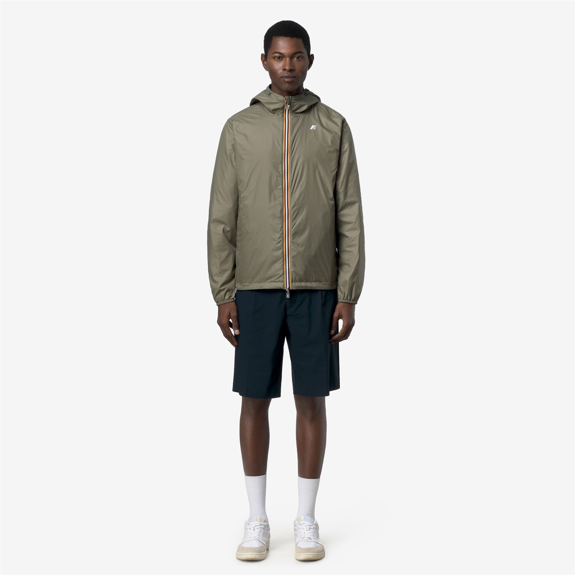 Jackets_Man_JAKE PLUS.2 DOUBLE_Short_Blue Depth - Green Lichen - Commercial 7
