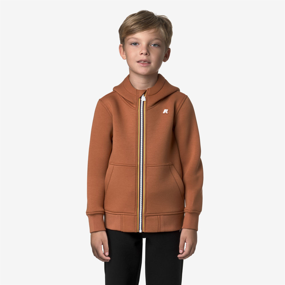Fleece_BOY_P. BERENGER SPACER_Jacket_Orange Adobe - DressedBack