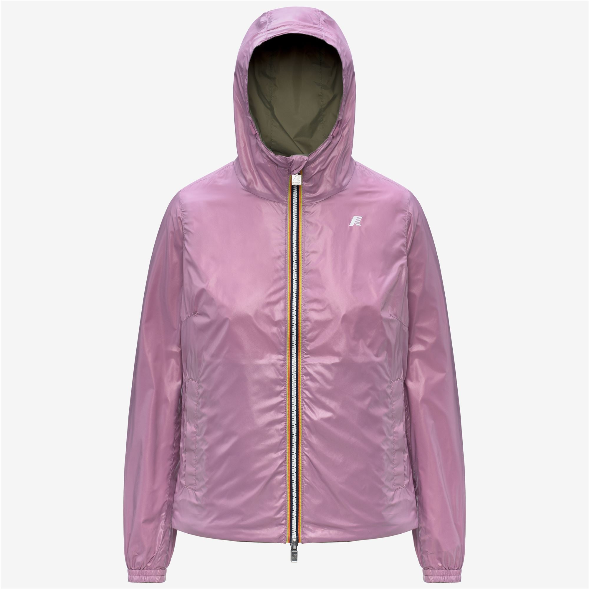 Jackets_Woman_LIL 2.0 PLUS.2 DOUBLE_Short_Green Lichen - Violet Glicine - Commercial 2