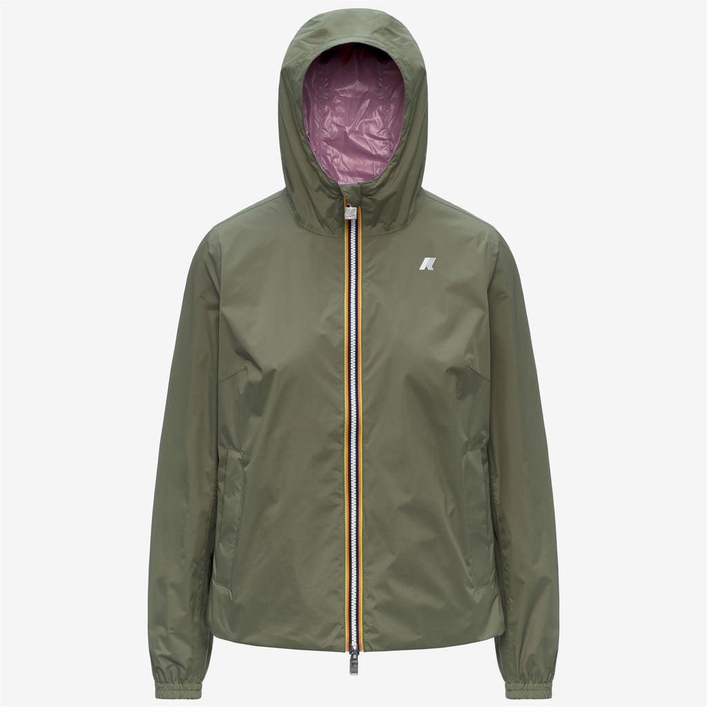 Jackets_Woman_LIL 2.0 PLUS.2 DOUBLE_Short_Green Lichen - Violet Glicine - Commercial 1
