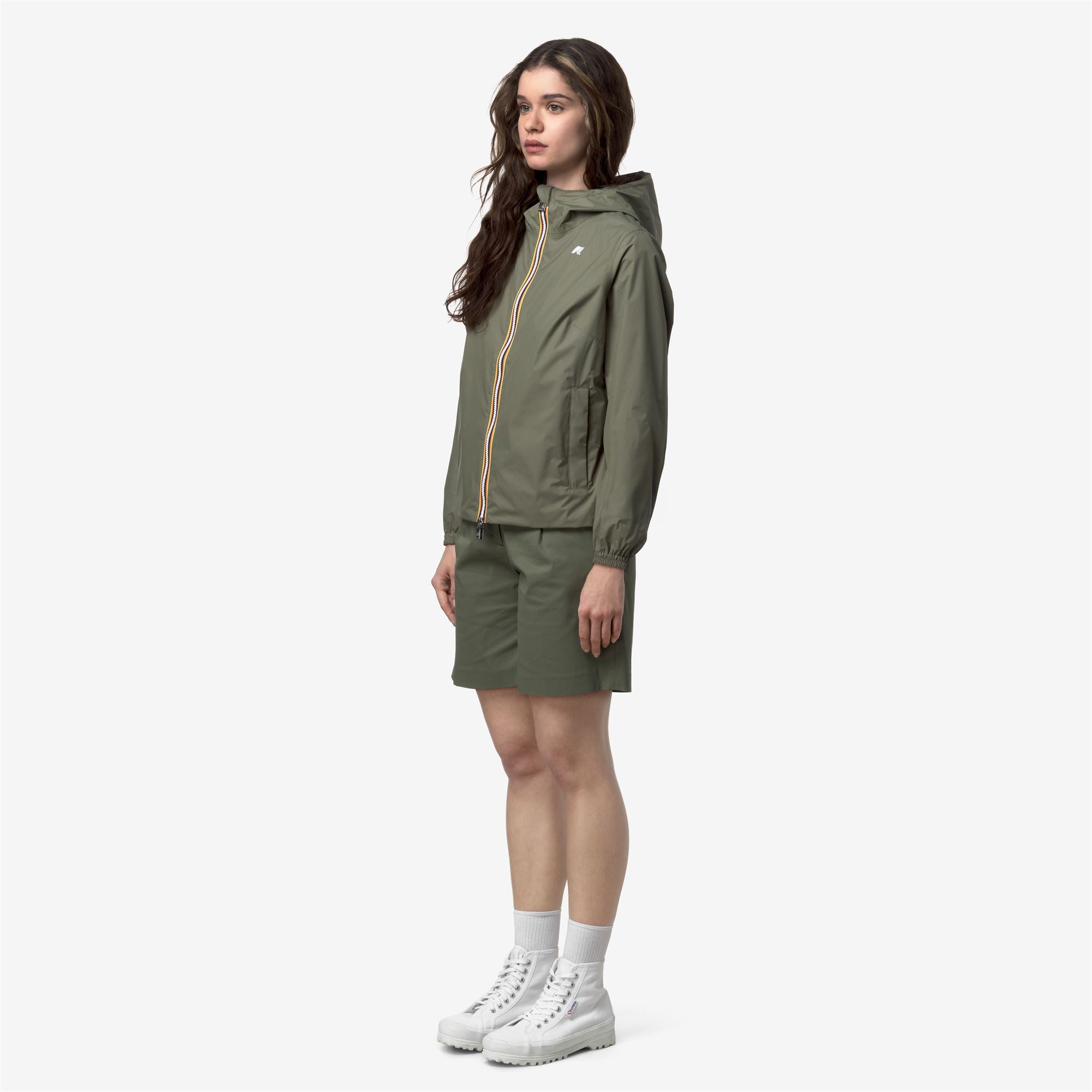 Jackets_Woman_LIL 2.0 PLUS.2 DOUBLE_Short_Green Lichen - Violet Glicine - Commercial 5