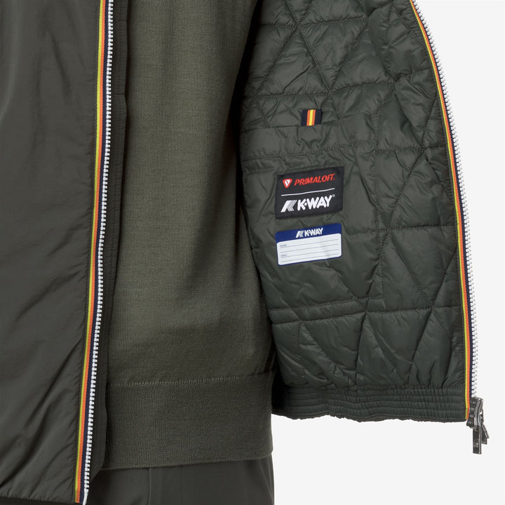 Jackets_MAN_VALENTINE PLAIN WARM_Short_GREEN BLACKISH - DetailDouble