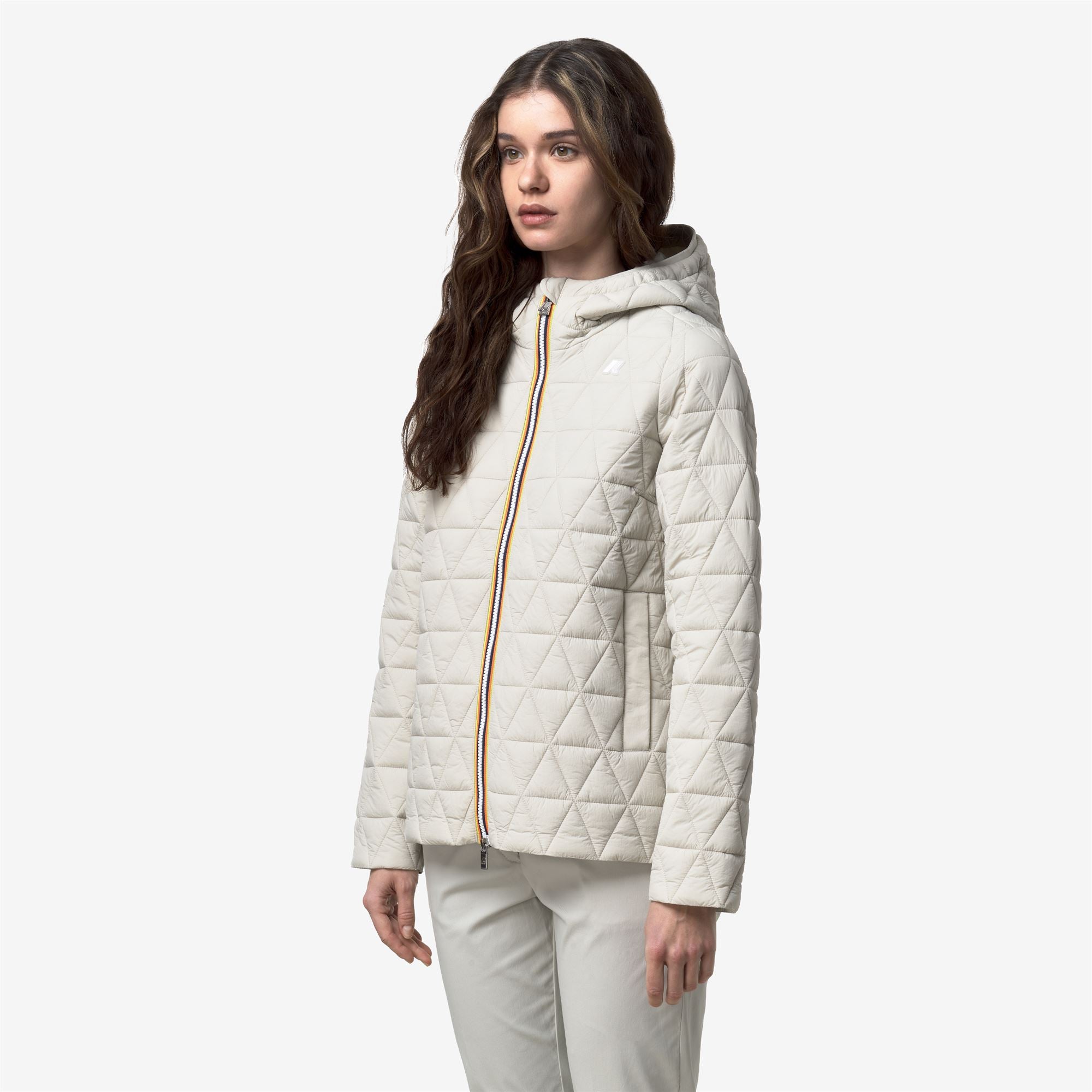 Jackets_Woman_MADLAINE DIAMOND QUILTED WARM_Short_BEIGE LT - Commercial 5