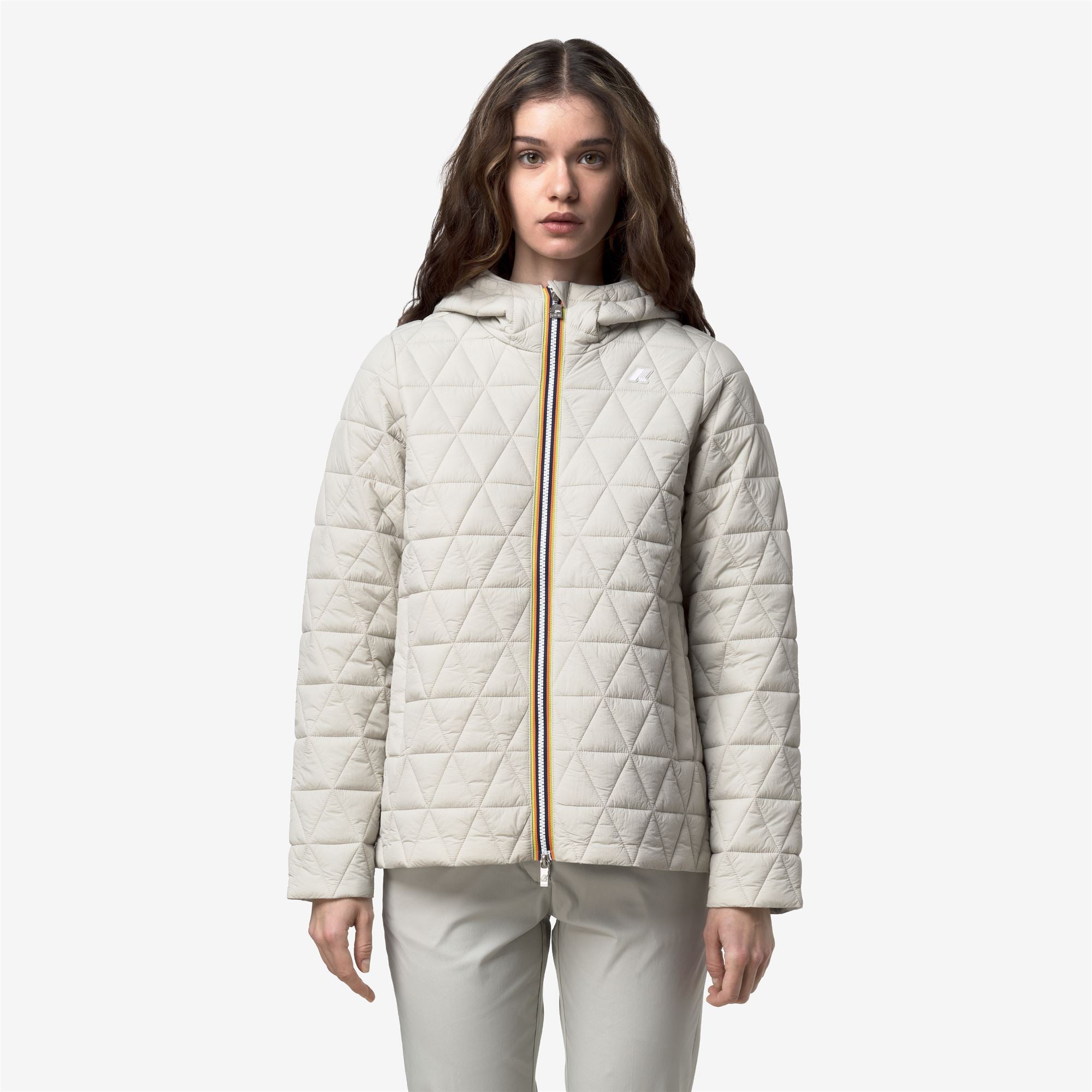 Jackets_Woman_MADLAINE DIAMOND QUILTED WARM_Short_BEIGE LT - Commercial 4
