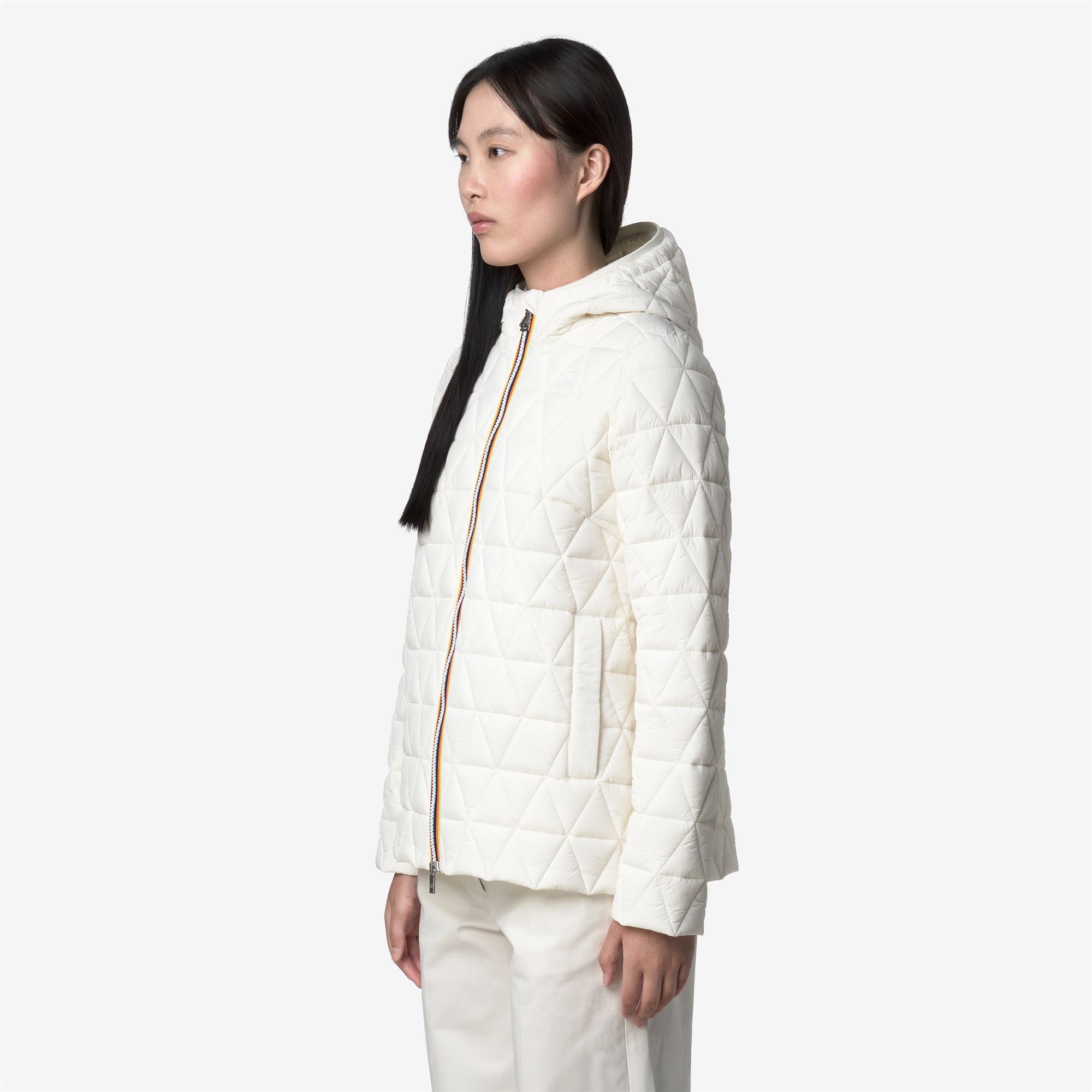 Jackets_WOMAN_MADLAINE DIAMOND QUILTED WARM_Short_White Gardenia - Commercial 5