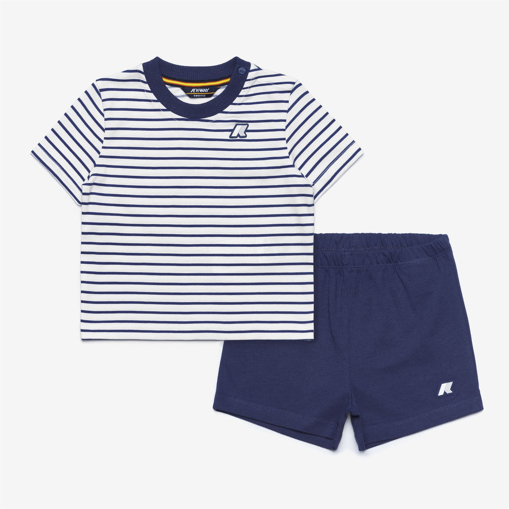 Sets_KID UNISEX_E. PETE SET STRIPES JERSEY_Shorts / T-Shirt_White - Blue Deep Cobalt - Commercial 1