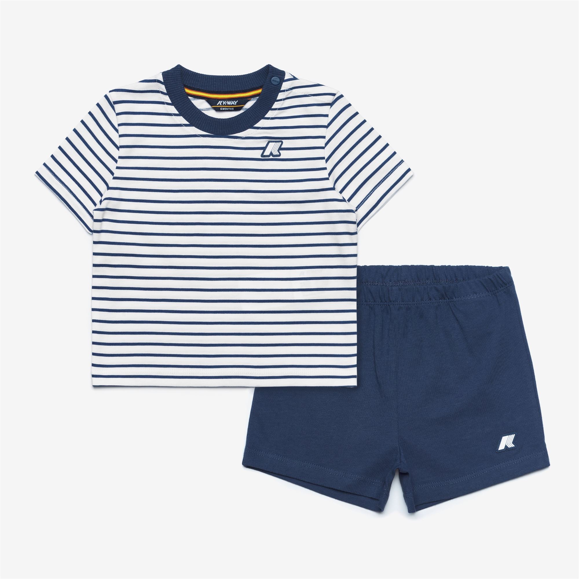 Sets_Kid unisex_E. PETE SET STRIPES JERSEY_Shorts / T-Shirt_White - Blue Insignia - Commercial 1