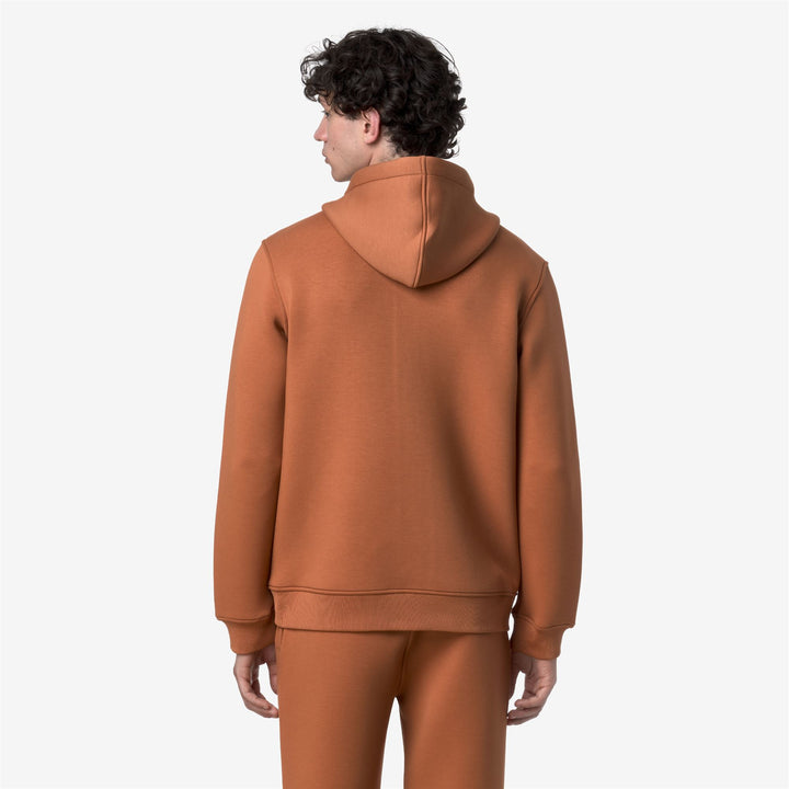 Fleece_MAN_RAINER SPACER_Jacket_Orange Adobe - DressedFrontDouble