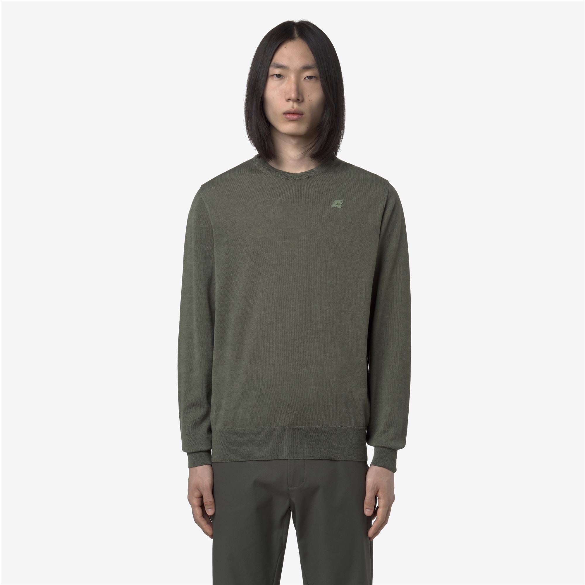Knitwear_MAN_SEBASTIEN MERINO_Pull Over_Green Sage - Commercial 4