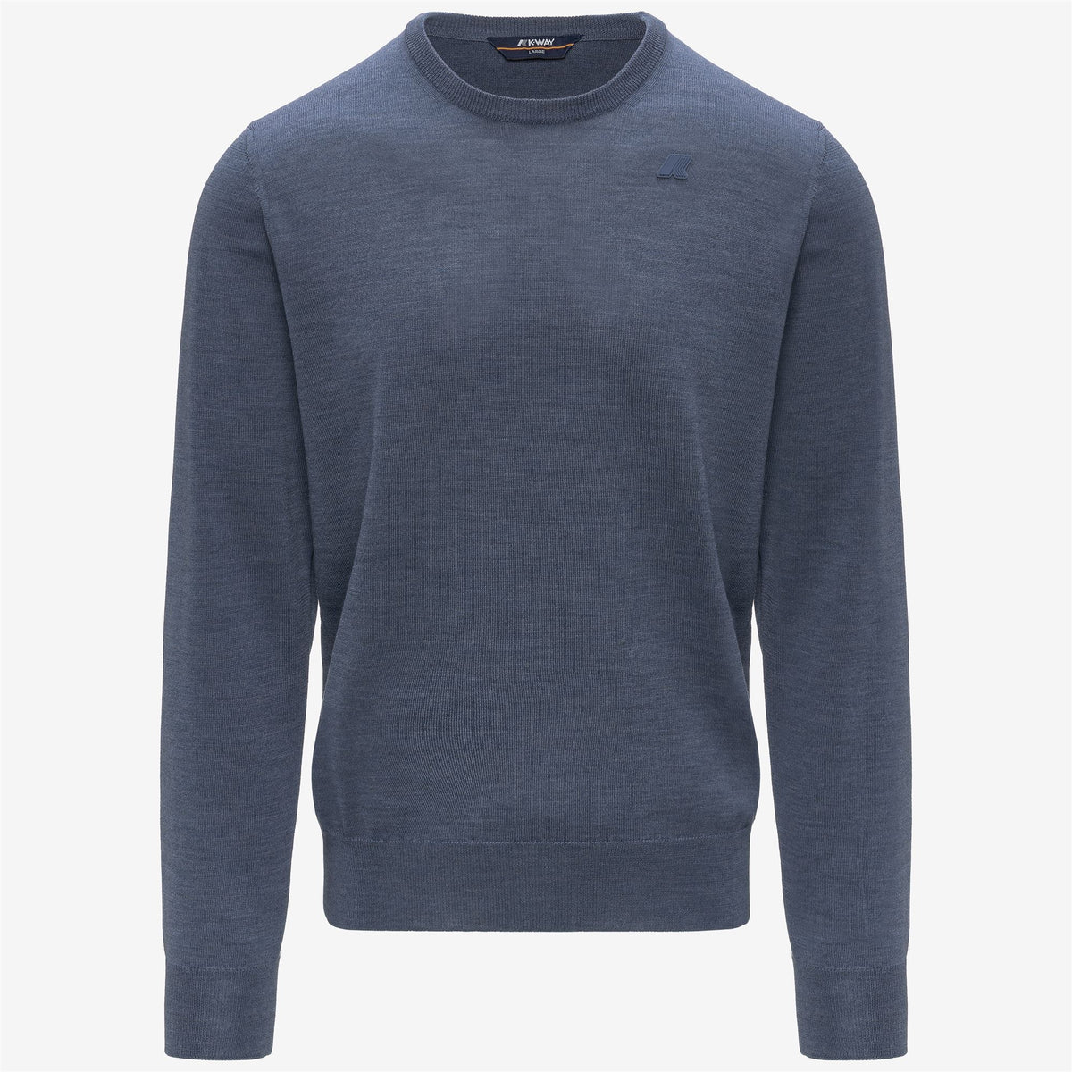 Knitwear_MAN_SEBASTIEN MERINO_Pull Over_Blue Avion Mel - Commercial 1