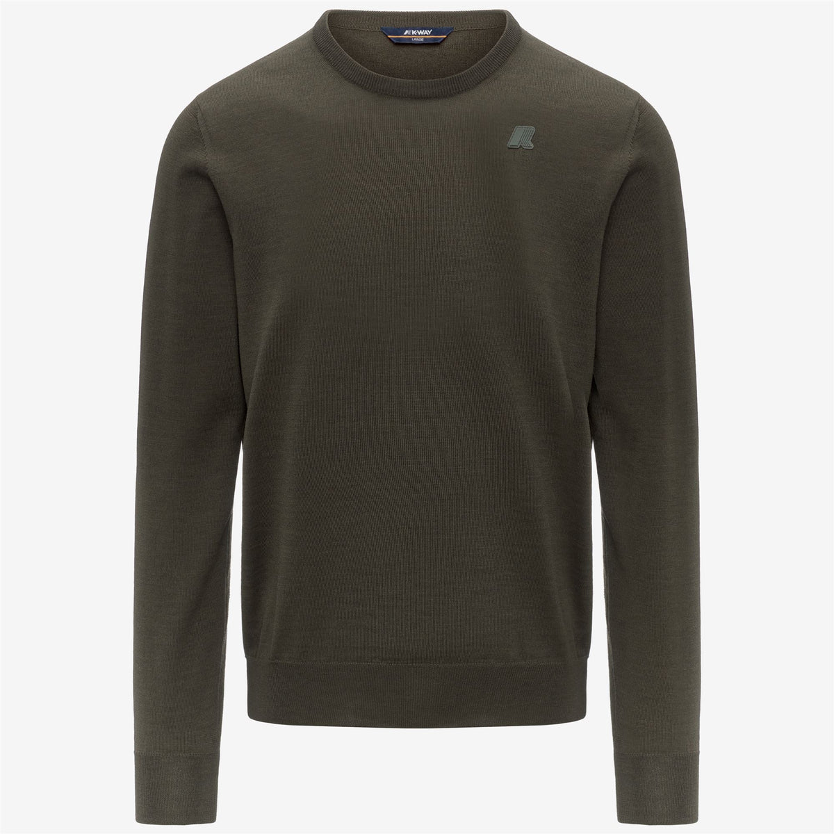 Knitwear_MAN_SEBASTIEN MERINO_Pull Over_GREEN BLACKISH - Commercial 1