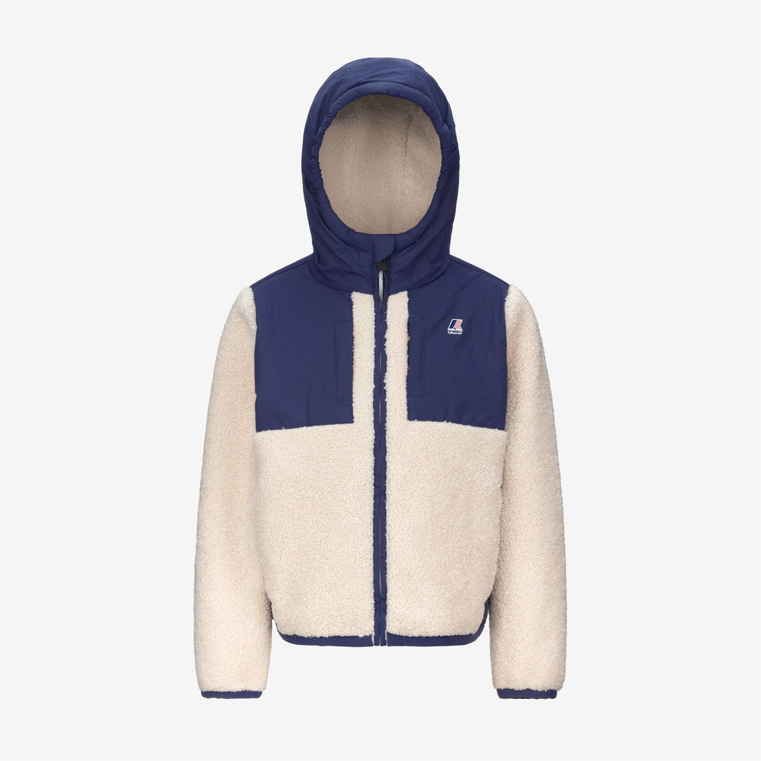 Fleece_KID UNISEX_P. SAMSON 4.0 ORSETTO_Hoodie Full Zip_Blue Deep Cobalt-Ecru - Blue Deep Cobalt - Photo